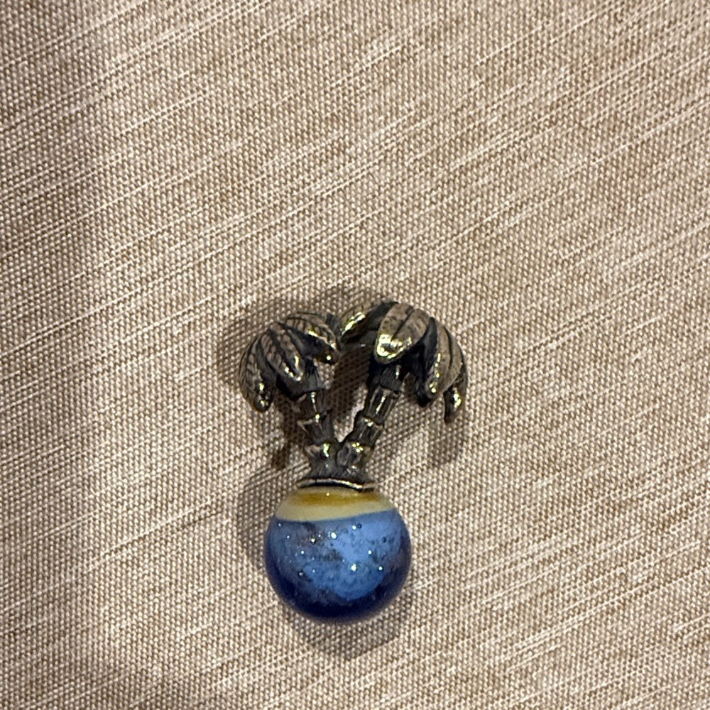 Trollbeads Blue and Silver Palm Tree Charm